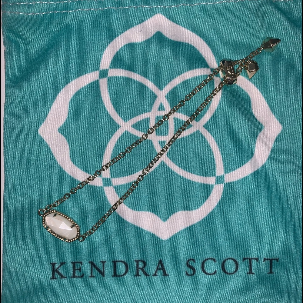 Elaina Gold Adjustable Chain Bracelet In White